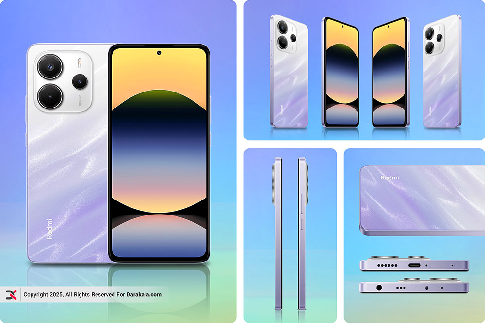 گوشی-Xiaomi Redmi Note 14 4G-طراحی-پنل-پشت و جلو-فریم